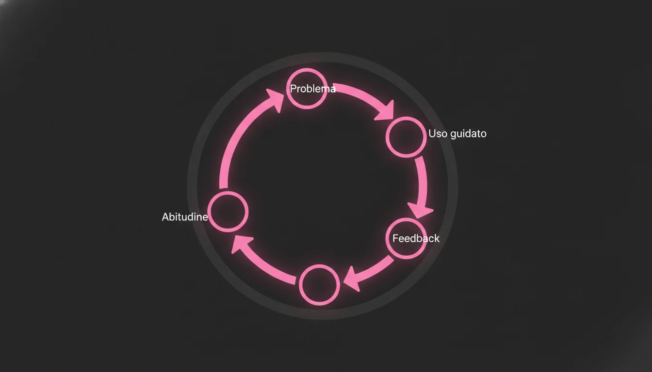Ciclo formazione AI efficace: problema → uso → feedback → miglioramento